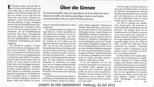 "Christ in der Gegenwart" vom 22.07.2012